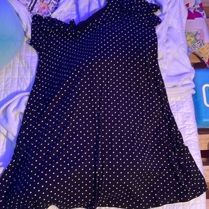 black and white polka dot dress